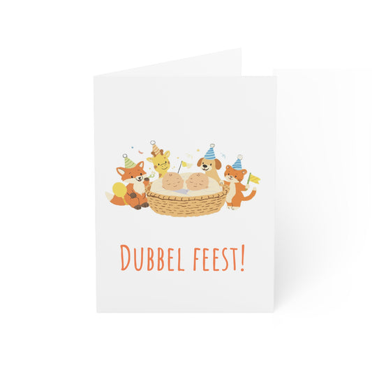 Dubbel feest – tweeling geboortekaartje | Krabbels van Kelly