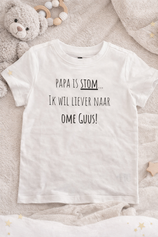 Kinder T-shirt met grappige tekst – gepersonaliseerd (wit/zwart)
