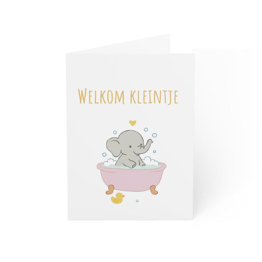 Welkom kleintje – geboortekaartje roze | Krabbels van Kelly