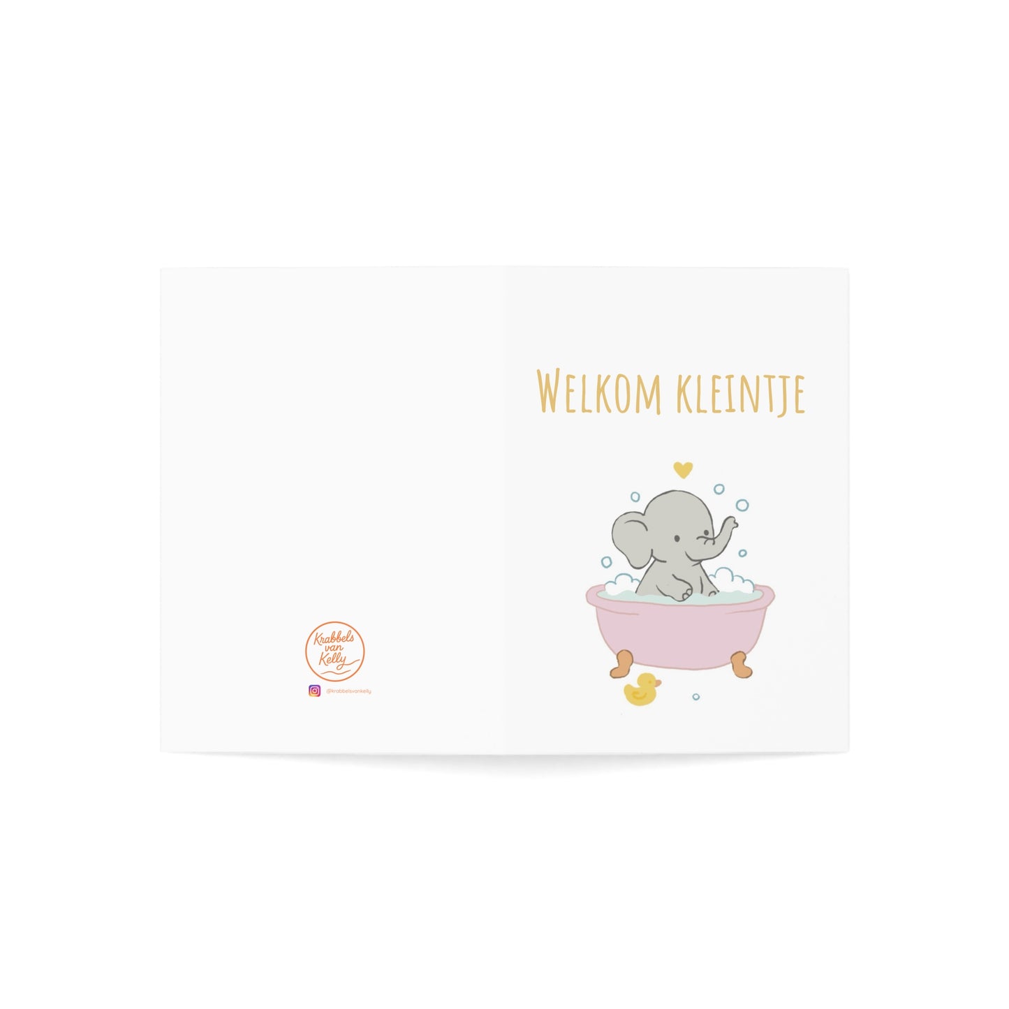 Welkom kleintje – geboortekaartje roze | Krabbels van Kelly