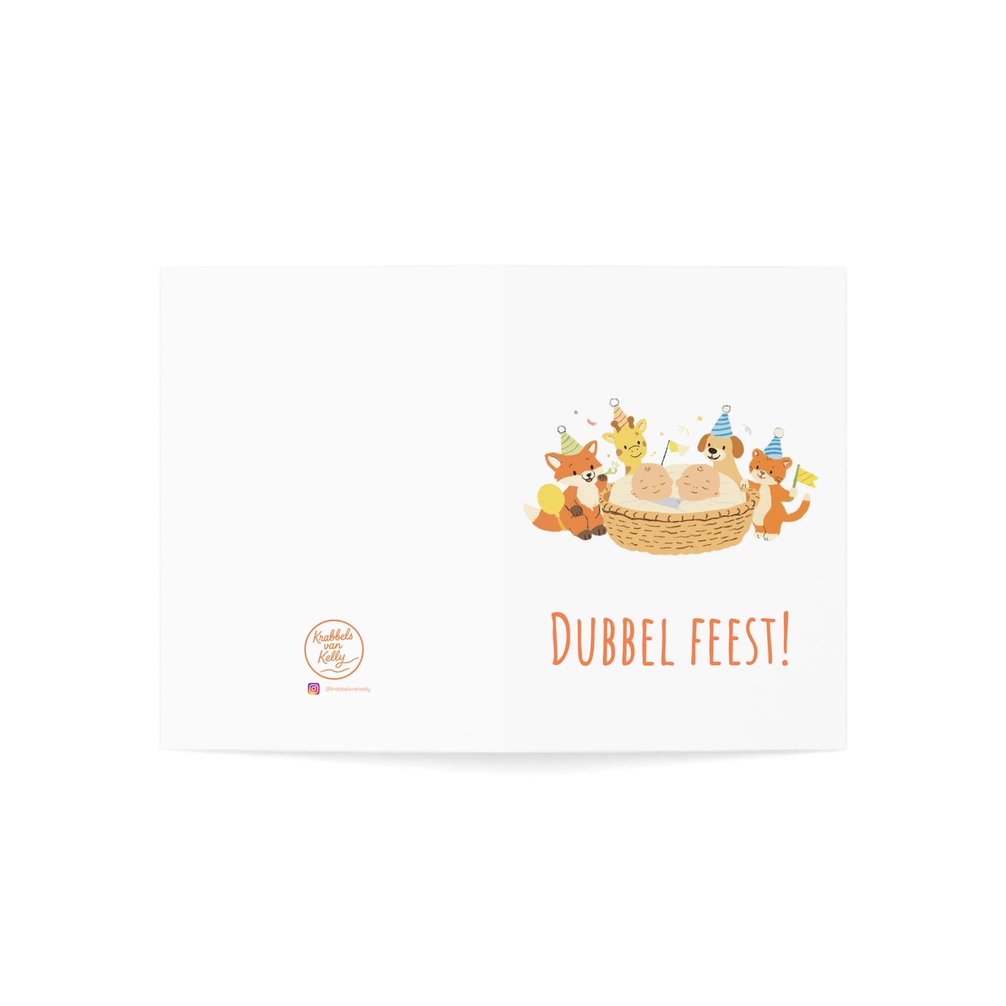 Dubbel feest – tweeling geboortekaartje | Krabbels van Kelly